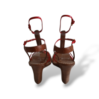 Anabela Louis Vuitton com Tiras Vermelhas - 37