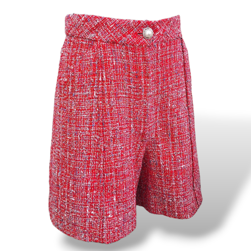 Bermuda Chanel Tweed Rosa com Botão Pérola-36 Bermuda Chanel Tweed Rosa com Botão Pérola-36