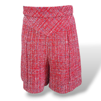 Bermuda Chanel Tweed Rosa com Botão Pérola-36