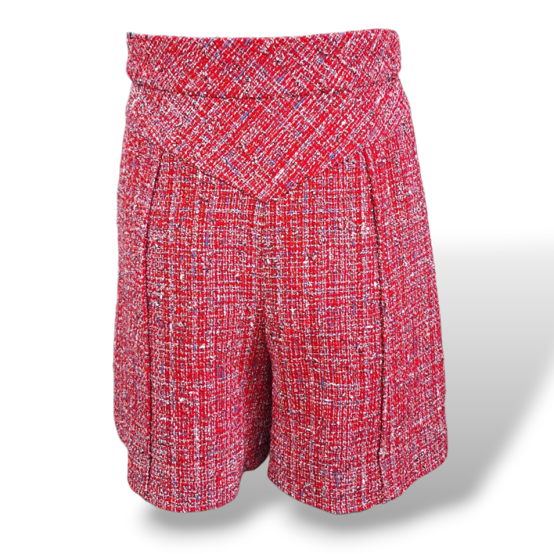 Bermuda Chanel Tweed Rosa com Botão Pérola-36 Bermuda Chanel Tweed Rosa com Botão Pérola-36