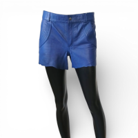 Short NK Couro Azul Barra Irregular-40