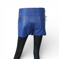 Short NK Couro Azul Barra Irregular-40