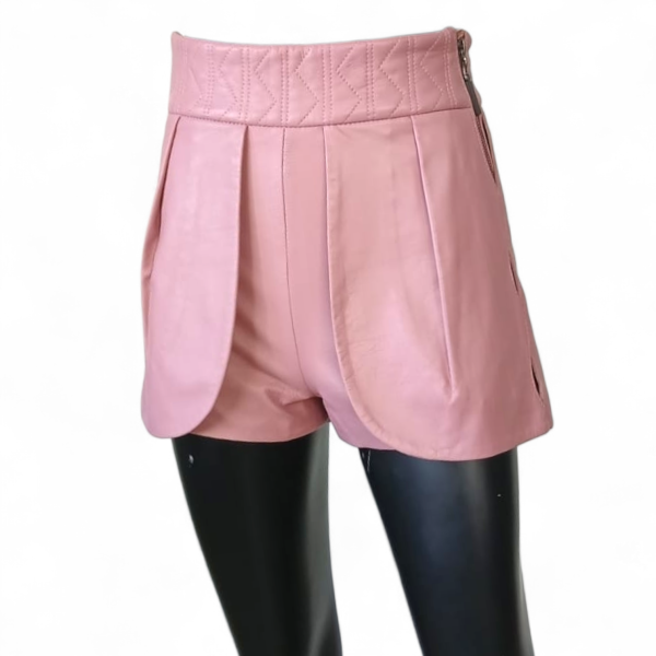 Shorts Paula Raia Rosa em Couro-34