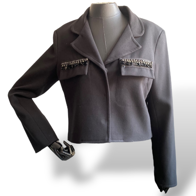 Blazer Animale Preto Alfaiataria - 40 Blazer Animale Preto Alfaiataria - 40