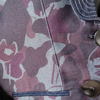 Blazer De Goye Estampado com Gola Jeans-38