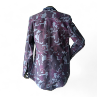 Blazer De Goye Estampado com Gola Jeans-38