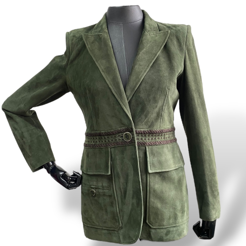 Blazer Emilio Pucci em Camurça Verde Musgo - 38
