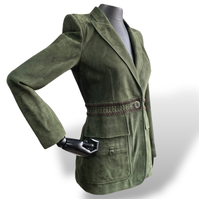 Blazer Emilio Pucci em Camurça Verde Musgo - 38