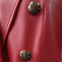 Blazer Veronica Beard Couro Vermelho - 36 Blazer Veronica Beard Couro Vermelho - 36