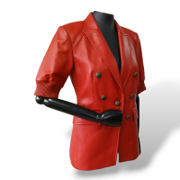 Blazer Veronica Beard Couro Vermelho - 36 Blazer Veronica Beard Couro Vermelho - 36