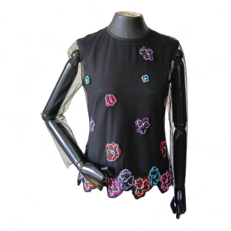 Blusa Emporio Armani em Tule Bordada-38