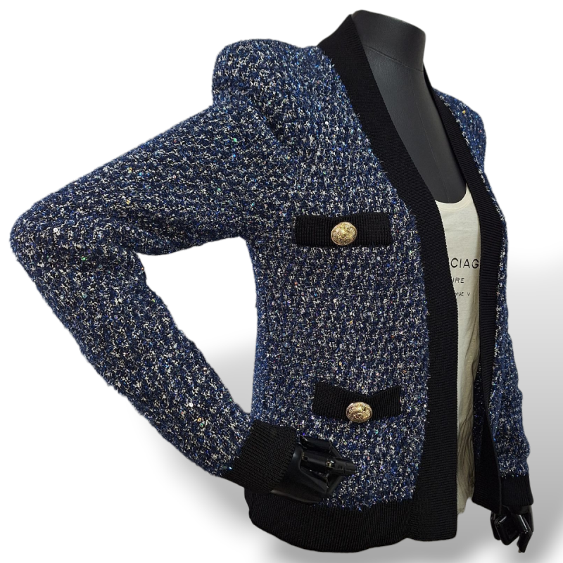 Casaqueto Balmain Azul Marinho-38