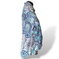 Camisa BoBô Estampada Azul e Roxa-M Camisa BoBô Estampada Azul e Roxa-M