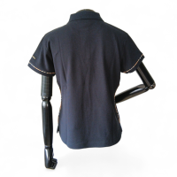 Polo Burberry Preta com Detalhe na Manga e Lateral-P