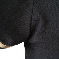 Polo Burberry Preta com Detalhe Franzido Manga -P