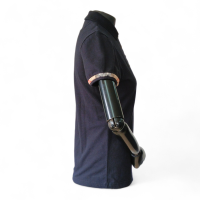 Polo Burberry Preta com Detalhe Franzido Manga -P