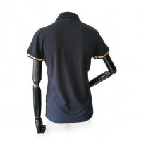 Polo Burberry Preta com Detalhe Franzido Manga -P