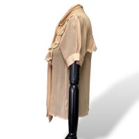 Camisa Carol Bassi Nude com Laço-38