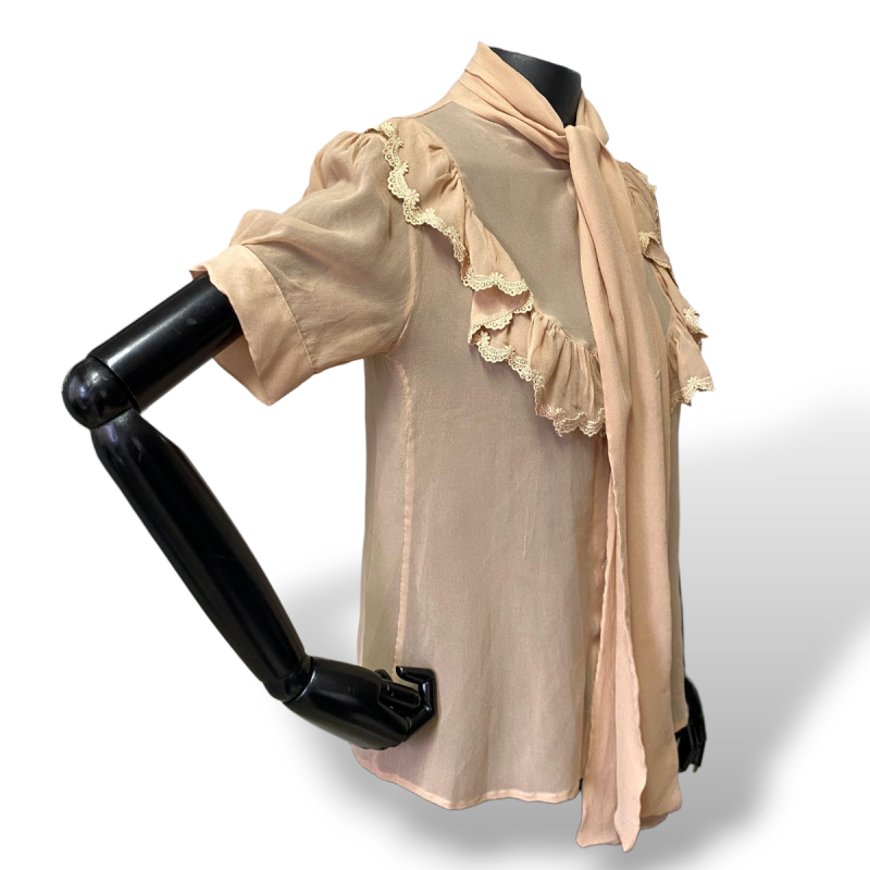 Camisa Carol Bassi Nude com Laço-38