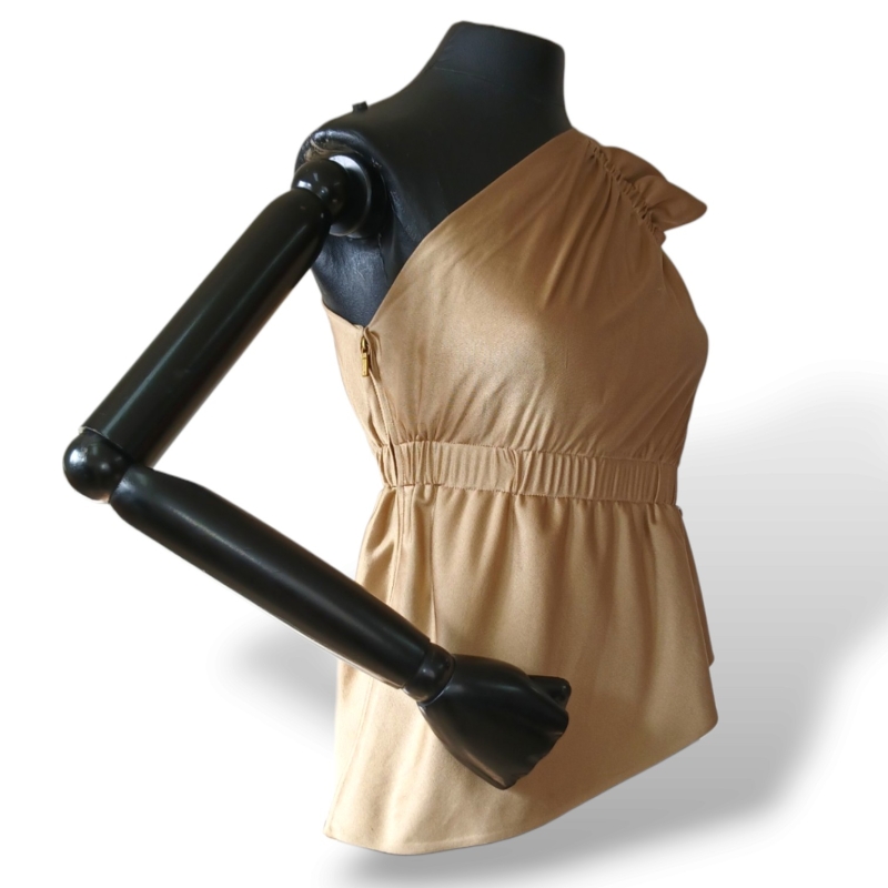 Blusa Chanel Seda Bege - 36 