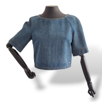 Cropped Chanel Denim Azul-36