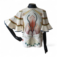 Blusa Chloé Off White Estampada Em Seda-34