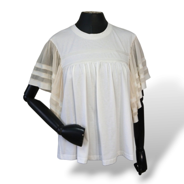 Blusa Chloé Ruffled Sleeve Off White - PP 