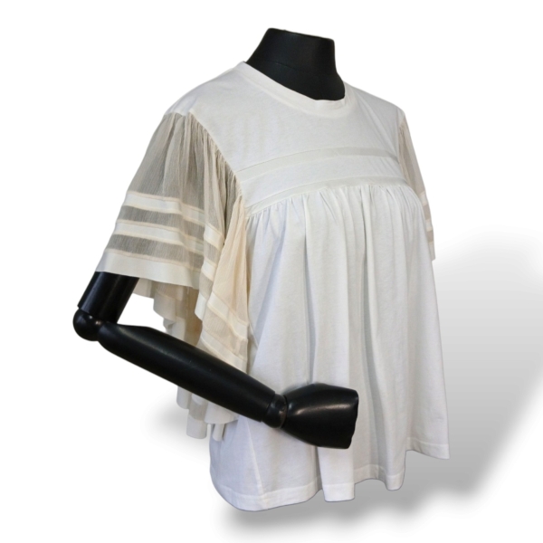 Blusa Chloé Ruffled Sleeve Off White - PP 