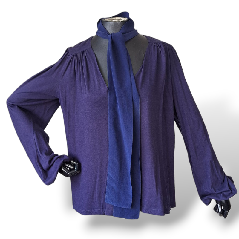 Blusa Chloé Azul Marinho de Malha-PP Blusa Chloé Azul Marinho de Malha-PP