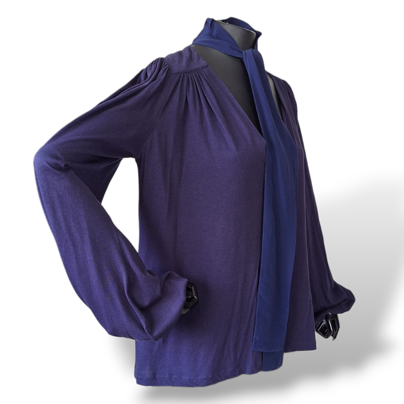 Blusa Chloé Azul Marinho de Malha-PP Blusa Chloé Azul Marinho de Malha-PP
