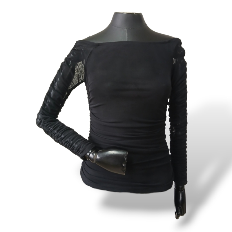 Blusa Cris Barros Tule Preta - 38 