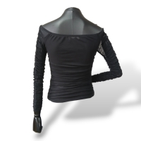 Blusa Cris Barros Tule Preta - 38 