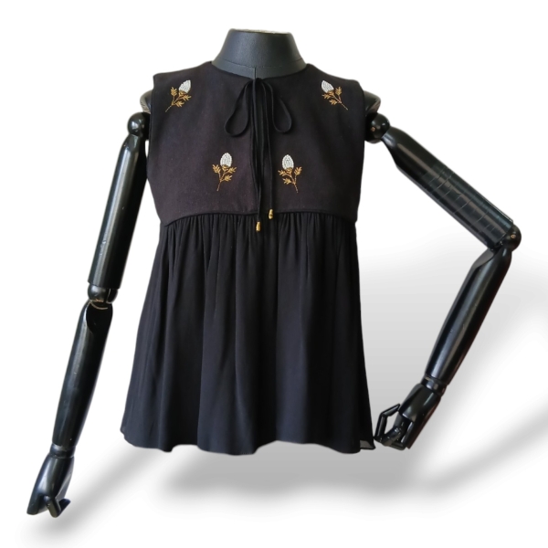 Blusa Cris Barros Tecido Preto - 40 