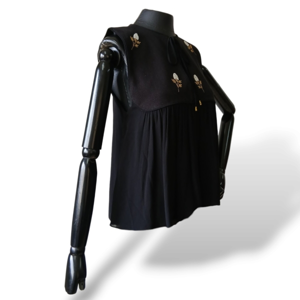 Blusa Cris Barros Tecido Preto - 40 