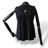 Blusa Cris Barros Tecido Preto - 40 