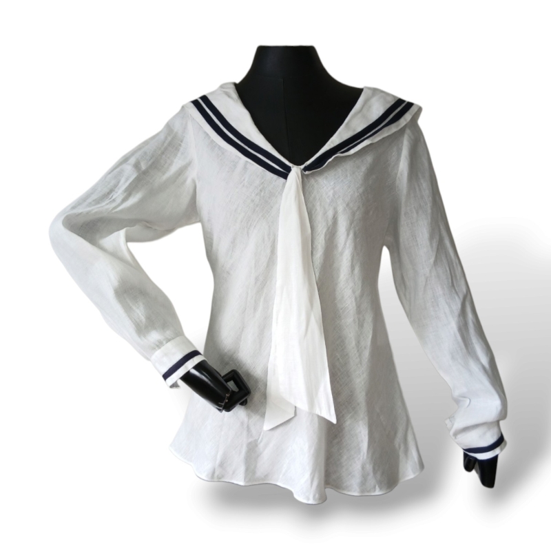 Blusa Cris Barros Branca Marinheiro - 38