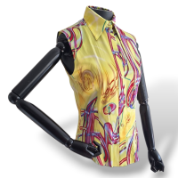 Blusa Christian Dior de Seda Estampada Sem Manga-40