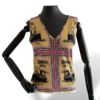 Regata Christian Dior Bege Estampa Caravela-40