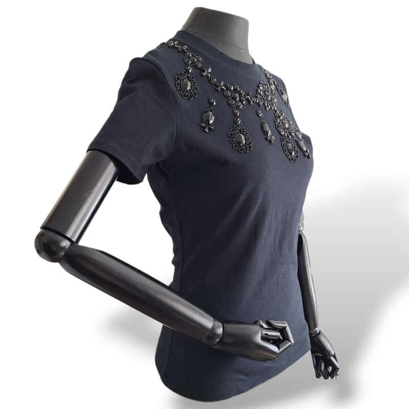 Blusa Christian Dior Azul Marinho Bordado na Gola Blusa Christian Dior Azul Marinho Bordado na Gola