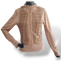Cardigan Christian Dior Malha Bege com Capuz - 38