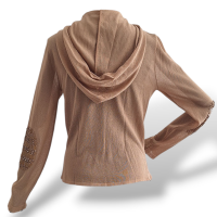 Cardigan Christian Dior Malha Bege com Capuz - 38