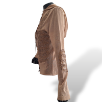 Cardigan Christian Dior Malha Bege com Capuz - 38
