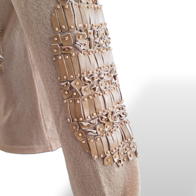 Cardigan Christian Dior Malha Bege com Capuz - 38