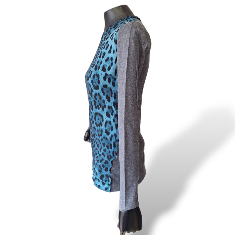 Blusa Dolce Gabbana Animal Print Azul - 38
