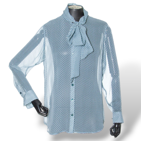 Camisa Equipment Seda Poá Azul-P