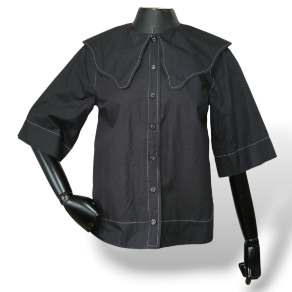Blusa Ganni Tecido Preto - 36 