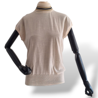 Blusa Gucci Sem Manga Com Gola Alta Off White-M