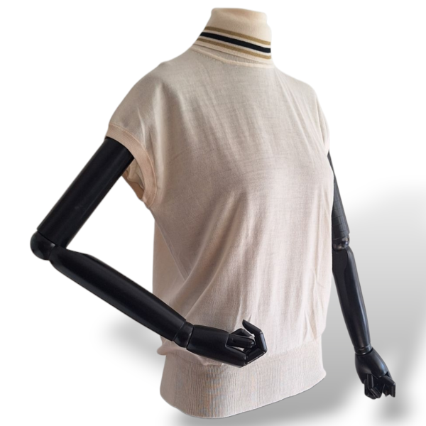 Blusa Gucci Sem Manga Com Gola Alta Off White-M