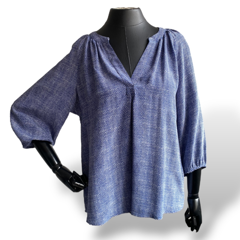 Camisa de Seda Joie Azul e Branca