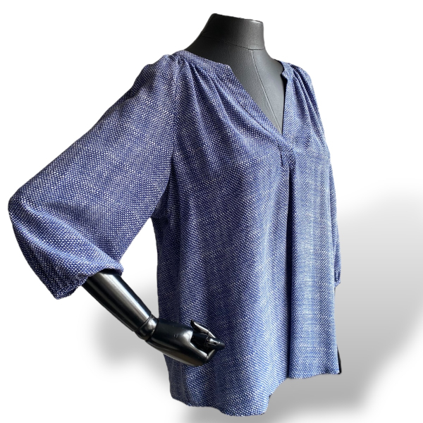 Camisa de Seda Joie Azul e Branca